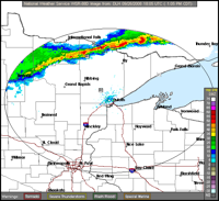 Actual squall line radar echo